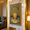 WR649-2-Bab al-Kaaba Masjid al-Haram Wall Art with Resin Stone Design and Golden Aluminium Frame (10)