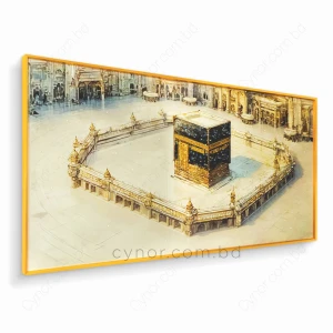 WR680-8-Kaaba Masjid al-Haram Wall Art with Resin Stone Design and Aluminium Frame (4)