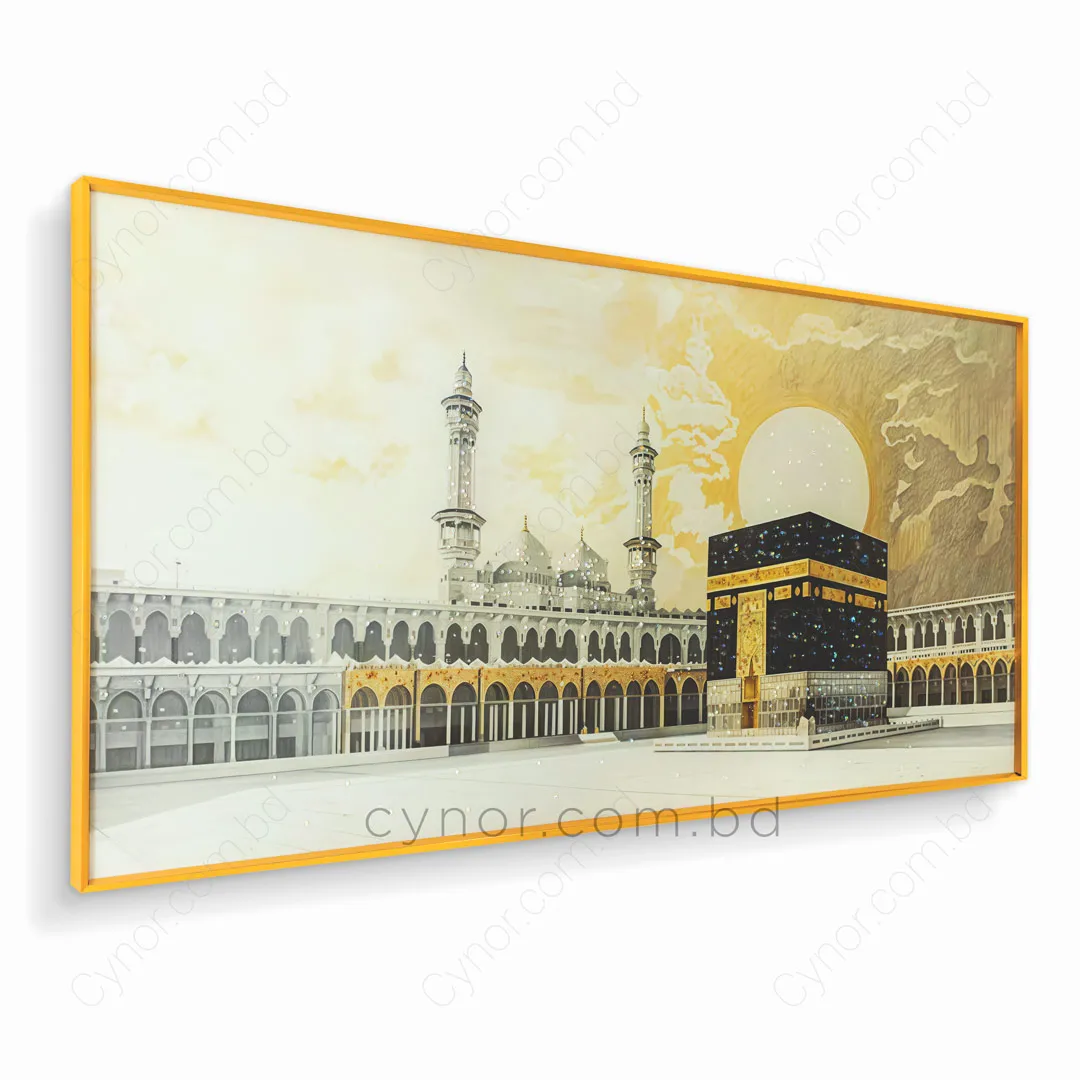 WR680-9-Kaaba Masjid al-Haram Wall Art with Resin Stone Design and Golden Aluminium Frame (3) WR680-9-Kaaba Masjid al-Haram Wall Art with Resin Stone Design and Golden Aluminium Frame (3)