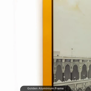 WR680-9-Kaaba Masjid al-Haram Wall Art with Resin Stone Design and Golden Aluminium Frame (7)