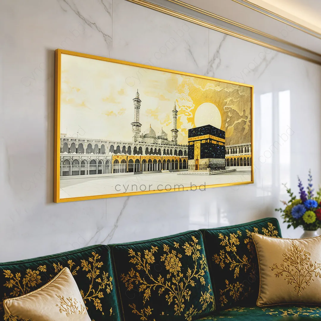 WR680-9-Kaaba Masjid al-Haram Wall Art with Resin Stone Design and Golden Aluminium Frame (8) WR680-9-Kaaba Masjid al-Haram Wall Art with Resin Stone Design and Golden Aluminium Frame (8)