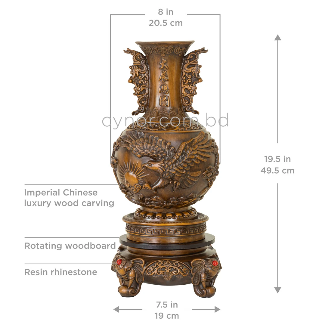 HD273-1-Luxury Chinese Feng Shui Hand-Carved Wood Decorative Display Vase with Polyresin Red Stones (16) HD273-1-Luxury Chinese Feng Shui Hand-Carved Wood Decorative Display Vase with Polyresin Red Stones (16)