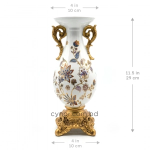 HD275-Classical Elegance Porcelain Body Polyresin Handles and Base Decorative Vase (2)