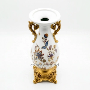 HD275-Classical Elegance Porcelain Body Polyresin Handles and Base Decorative Vase (3)