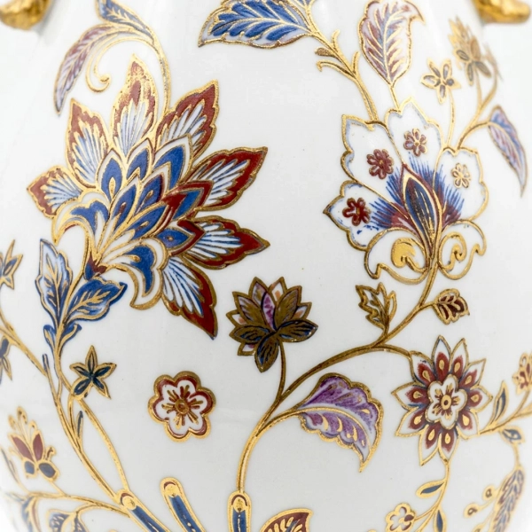 HD275-Classical Elegance Porcelain Body Polyresin Handles and Base Decorative Vase (4)