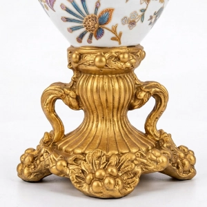 HD276-Victorian Design Ceramic Body Polyresin Handles and Grand Base Decorative Vase (4)