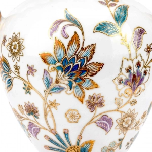 HD276-Victorian Design Ceramic Body Polyresin Handles and Grand Base Decorative Vase (6)