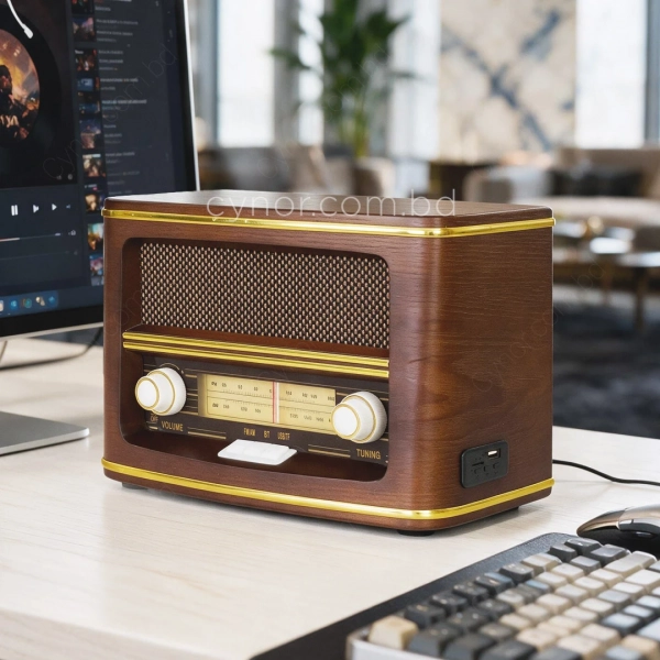 HD278-Luxury Vintage European-Inspired Wooden Bluetooth Speaker and Multi-Band Radio (3)