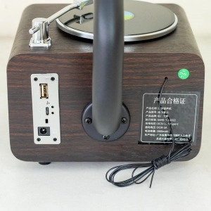 HD279-Luxury Vintage Gramophone Bluetooth Speaker and FM Radio with Spinning Disk (8)