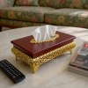 KC271-3-Wooden Body Golden Metal Floral Lattice Pattern Tissue Box Holder (1)