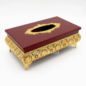 KC271-5-Wooden-Body-Golden-Metal-Mandala Pattern-Tissue-Box-Holder-(5)
