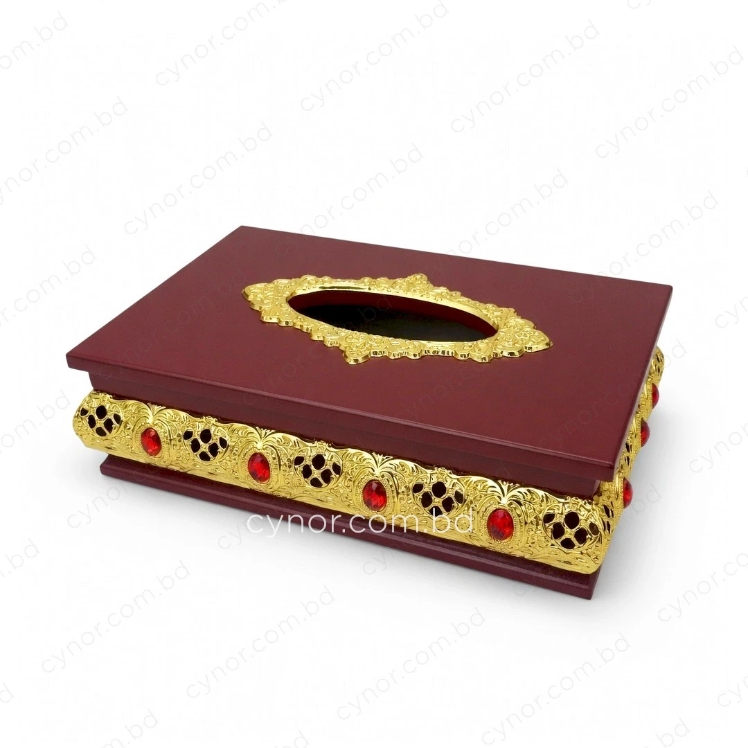 KC272-1-Wooden Body Golden Metal Pattern Plastic Gemstone Embossed Tissue Box Holder (3) KC272-1-Wooden Body Golden Metal Pattern Plastic Gemstone Embossed Tissue Box Holder (3)