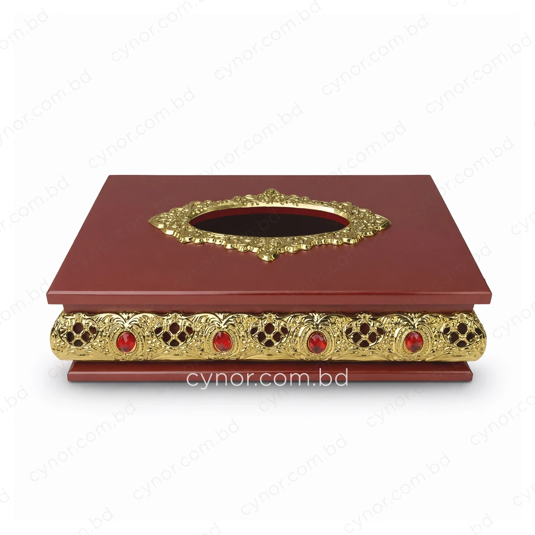 KC272-1-Wooden Body Golden Metal Pattern Plastic Gemstone Embossed Tissue Box Holder (4) KC272-1-Wooden Body Golden Metal Pattern Plastic Gemstone Embossed Tissue Box Holder (4)