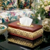KC272-2-Wooden Body Golden Metal Mandala Pattern Tissue Box Holder (1)