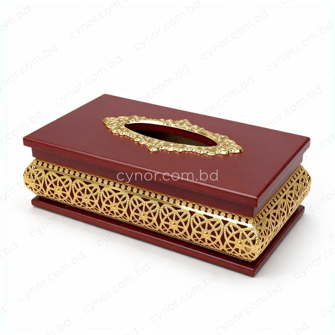 KC272-4-Wooden Body Golden Color Metal Floral Lattice Pattern Tissue Box Holder (4) KC272-4-Wooden Body Golden Color Metal Floral Lattice Pattern Tissue Box Holder (4)