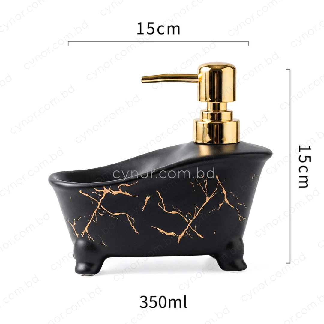 KC274-Bathtub Shape Ceramic Soap Dispenser with Golden Color Plastic Pump (9) KC274-Bathtub Shape Ceramic Soap Dispenser with Golden Color Plastic Pump (9)