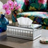 KC275-1-Premium Smoked Mirrored Glass Beveled Panel Design Tissue Box Holder (1)