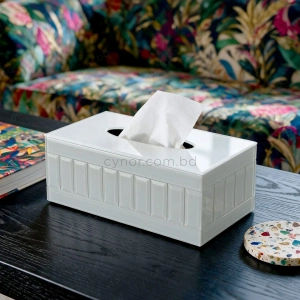 KC275-3-Premium White Tinted Mirrored Glass Panel Design Tissue Box Holder (2)