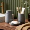 KC282-Rounded Tapered Ceramic 3-Piece Bathroom Accessory Set with Plastic Pump (1)