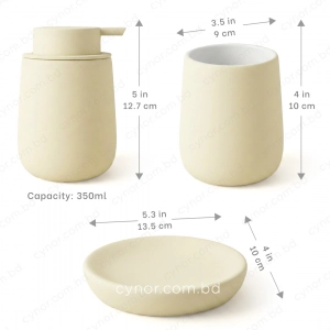 KC282-Rounded Tapered Ceramic 3-Piece Bathroom Accessory Set with Plastic Pump (6)