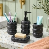 KC283-Sculptural Organic Gouged Design Ceramic 4-Piece Bathroom Accessory Set (8)