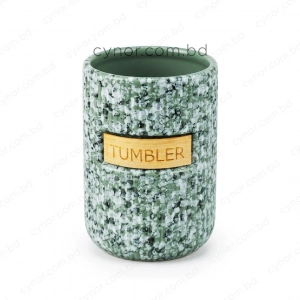 KC288-Terrazzo Speckled Ribbed Ceramic 3-Piece Bathroom Set with Bamboo Tray (11)