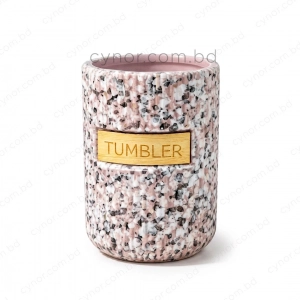 KC288-Terrazzo Speckled Ribbed Ceramic 3-Piece Bathroom Set with Bamboo Tray (8)