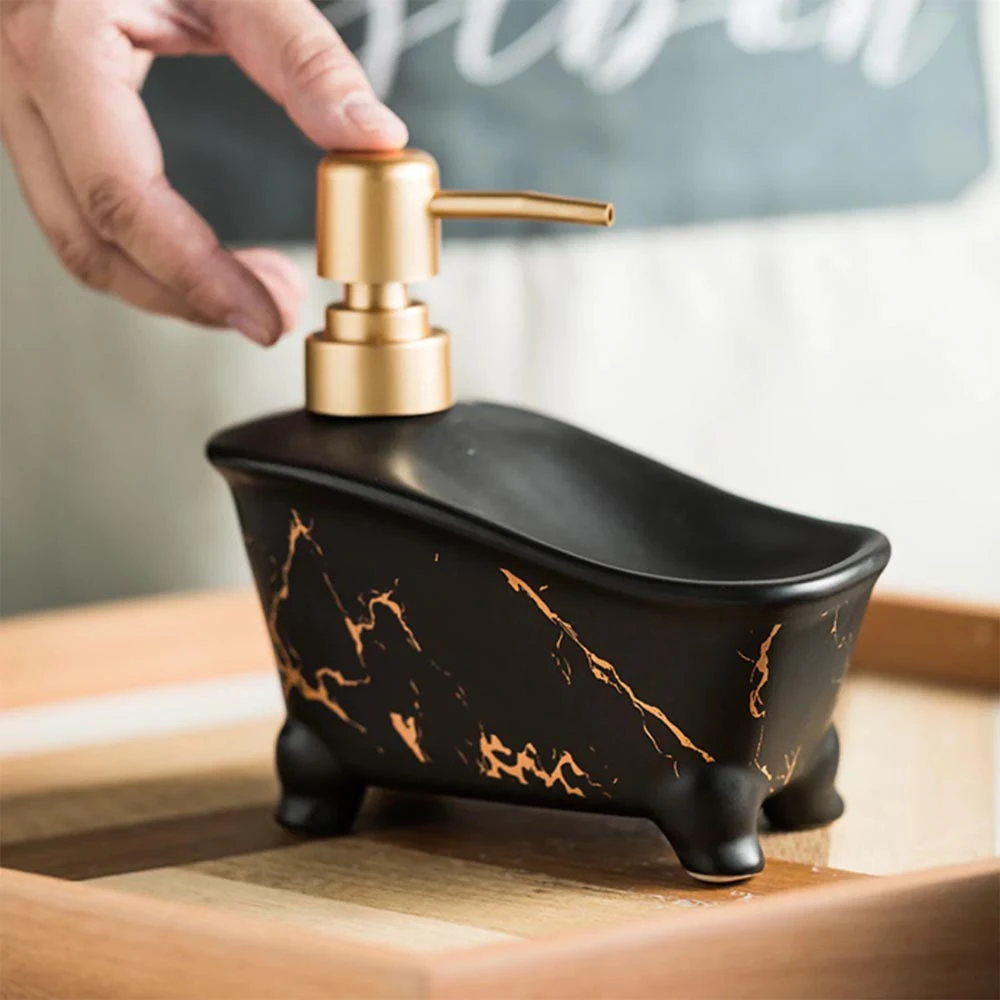 Luxury Design Ceramic Soup Dispenser with Soap Holder (2) Luxury Design Ceramic Soup Dispenser with Soap Holder (2)