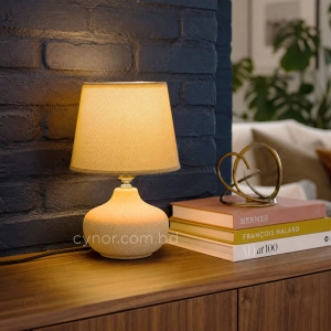 TL393-2-Ceramic Body Beige Stone Texture Compact Table Lamp with Textured Fiber Shade (8)