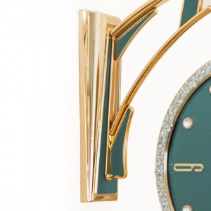 WC738-Teal-Double Sided Station Wall Clock Golden Body and Glitter Finish Teal Dial (10)