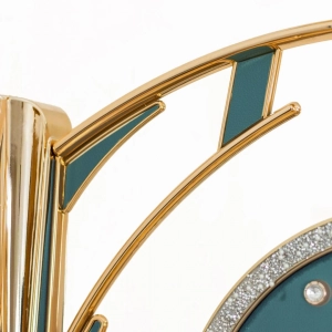 WC738-Teal-Double Sided Station Wall Clock Golden Body and Glitter Finish Teal Dial (9)