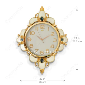 WC742-Ash-Ornamental-Wall-Clock-Ash-Dial-Fiber-Body-Golden-Green-Cream-Decorative-Finish-2