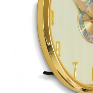 WC776-Luxury Golden Pendulum Wall Clock with Sculptural Elephant Motif and Iridescent Design Dial (10)
