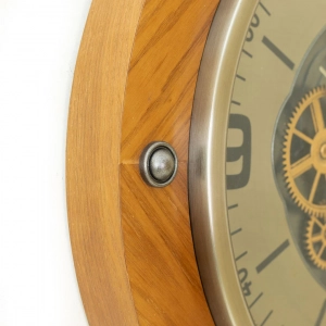WC777-Luxury Industrial Wooden Wall Clock with Moving Mechanical Gears and Metal Rivet Accents (6)