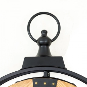 WC779-Grand European Horology-Inspired Wooden Wall Clock with Metal Frame and Rotating Mechanical Gears (8)