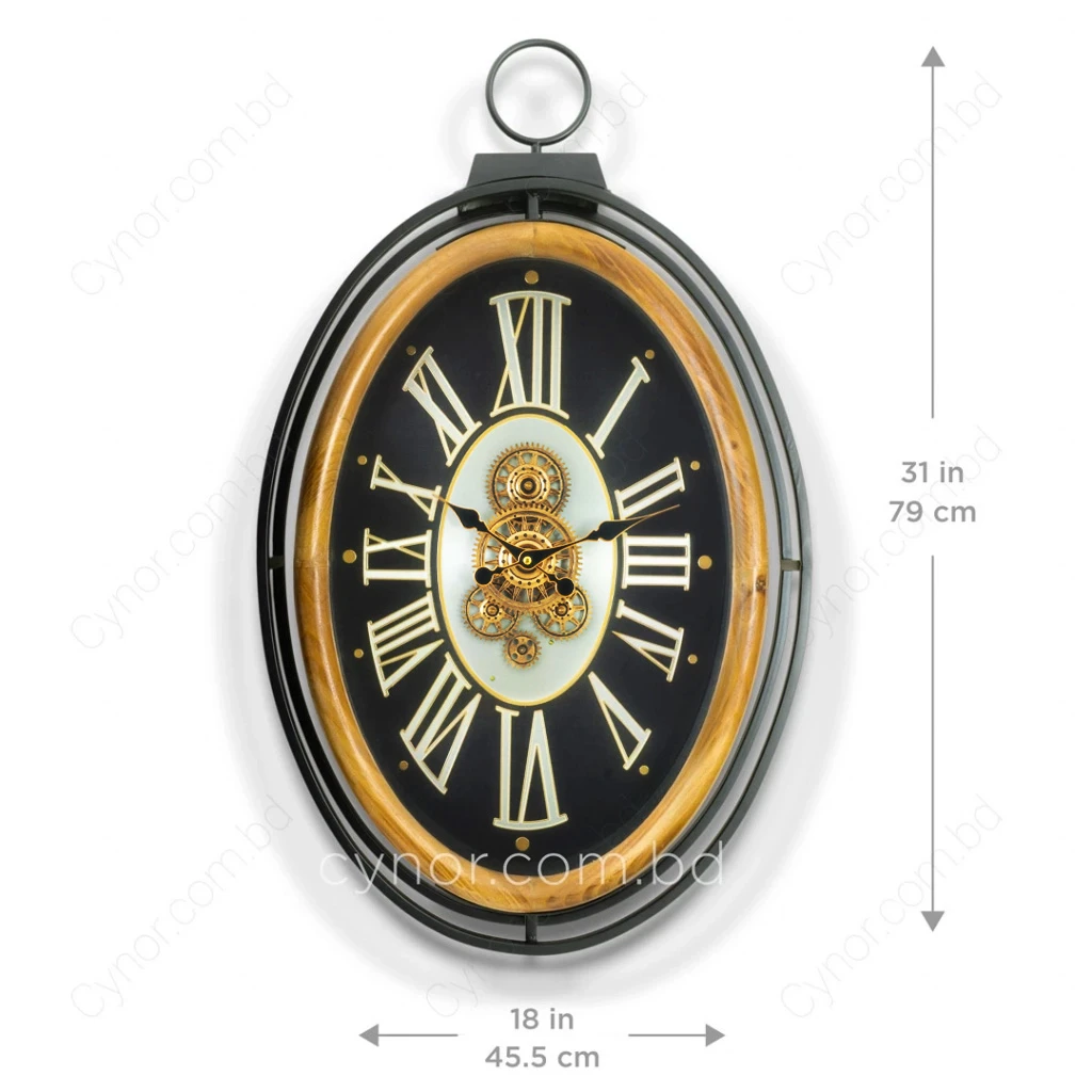 WC780-Grand-European-Horology-Inspired-Wooden-Wall-Clock-with-Metal-Frame,-Roman-Numerals,-and-Rotating-Gears-13 WC780-Grand-European-Horology-Inspired-Wooden-Wall-Clock-with-Metal-Frame,-Roman-Numerals,-and-Rotating-Gears-13