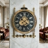 WC781-2-Grand Victorian Steampunk Rotating Gear Wall Clock with Antique Brass Frame and Roman Numerals (1)