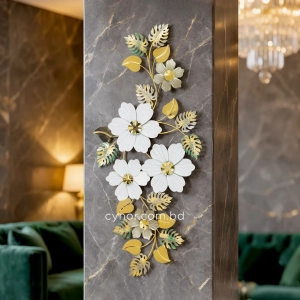 WR719-2-White-Floral-and-Golden,-Green,-Ash-Monstera-Leaf-Metal-SS-Wall-Decor -(11)
