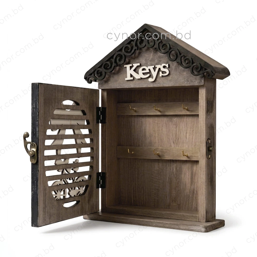 WR736-3-Wooden House-Shaped Key Holder Bicycle and Bow Design with Cutout Slots (3) WR736-3-Wooden House-Shaped Key Holder Bicycle and Bow Design with Cutout Slots (3)