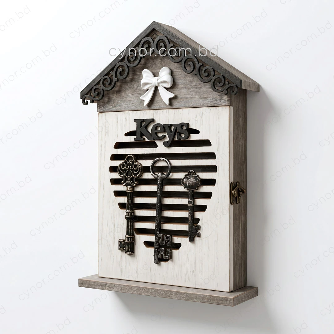 WR736-Rustic Wooden House-Shaped Key Holder Heart Cutout Design (3) WR736-Rustic Wooden House-Shaped Key Holder Heart Cutout Design (3)