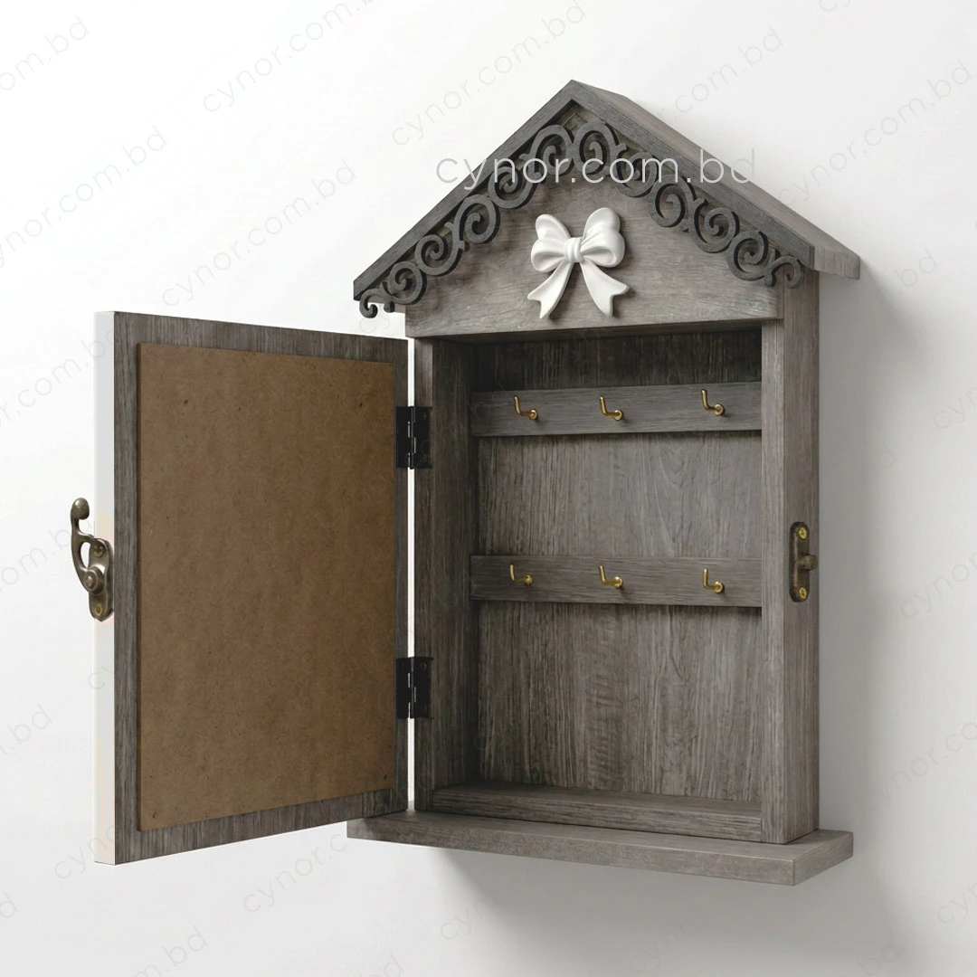 WR736-Rustic Wooden House-Shaped Key Holder Heart Cutout Design (4) WR736-Rustic Wooden House-Shaped Key Holder Heart Cutout Design (4)