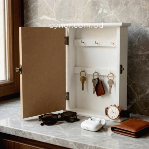 WR737-1-Minimalist Wooden Key Cabinet with Vintage Skeleton Key Accent (2)