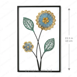 WR738-Compact Size Metal Wall Decor with Blue, Golden, and Green Aquatic Design (2)