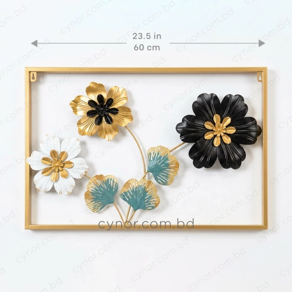 WR739-2-Compact Size Floral and Ginkgo Leaf Metal Wall Decor (2)
