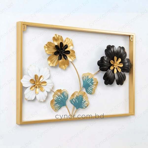 WR739-2-Compact Size Floral and Ginkgo Leaf Metal Wall Decor (3)