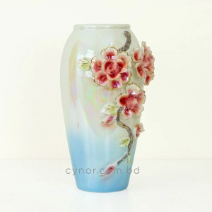 HD287-Luxury Porcelain Iridescent Mother-of-Pearl Vase with Raised Floral Accents and Petals (3)
