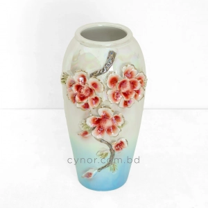 HD287-Luxury Porcelain Iridescent Mother-of-Pearl Vase with Raised Floral Accents and Petals (4)