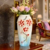 HD287-Luxury Porcelain Iridescent Mother-of-Pearl Vase with Raised Floral Accents and Petals (9)