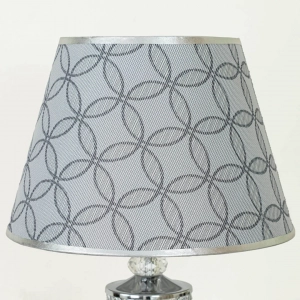 TL305-Silver-2-Crystal Embellished Chrome Metal Table Lamp with Laminated Geometric Woven Fabric Shade (5)