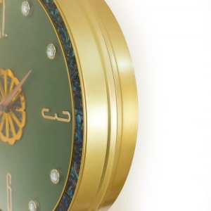 WC632-Green-Double Sided Station Wall Clock Golden Fiber Body with Emerald Green Dial and Iridescent Border (7)